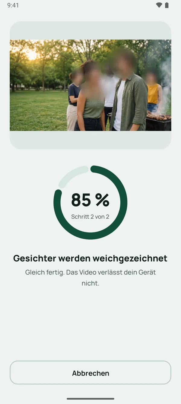 Blurbit zeichnet die erkannten Gesichter weich